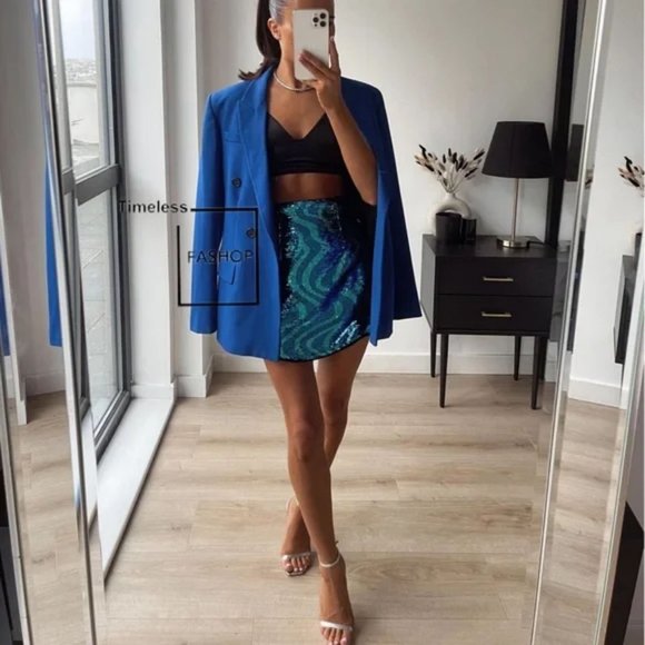 ZARA SHORT SEQUIN SKIRT - Picture 2 of 7